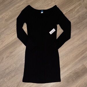 Old Navy Black Ribbed Knit Dress